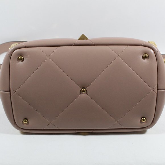 Valentino Garavani Medium Roman Stud Leather Top Handle Bag - Light Pink - Picture 8 of 12